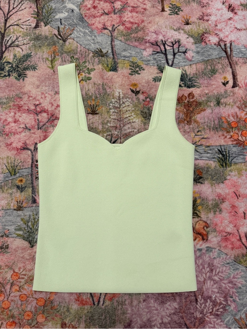 VINCE Sleeveless Sweetheart Scallop Neck Tank Top - Light Mint Size S